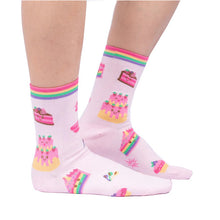 Load image into Gallery viewer, Life Is Batter With Cake- Women&#39;s Crew Socks - Sock It To Me
