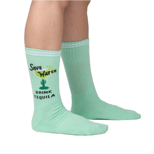 Save Water Drink Tequila - Athletic Ribbed Men's Crew Socks - Sock It To Me