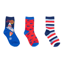 Load image into Gallery viewer, Totally Jawsome! Kids Crew Socks Pack of 3 - Sock It To Me
